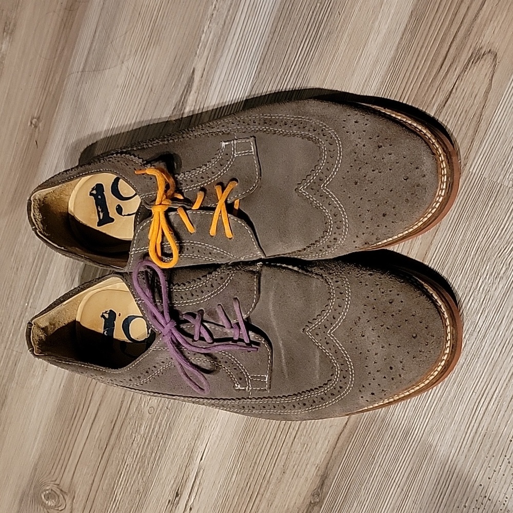 Men's Gray Suede Dress Shoes, size 11
